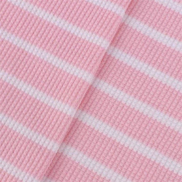 Colorful Striped Knitted Waffle Fabric